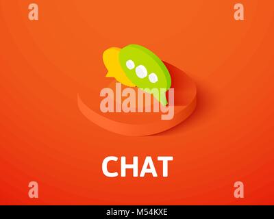Chat isometric icon, isolated on color background Stock Vector