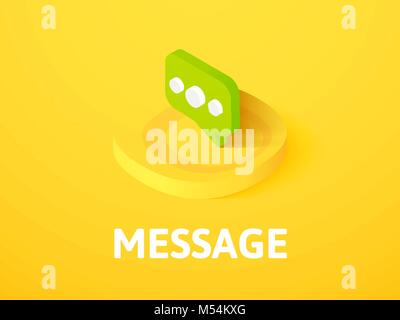 Message isometric icon, isolated on color background Stock Vector