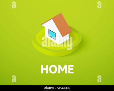 Home isometric icon, isolated on color background Stock Vector