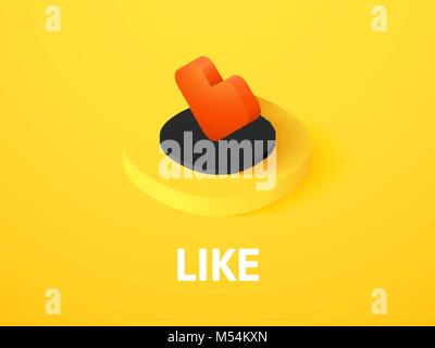 Like isometric icon, isolated on color background Stock Vector