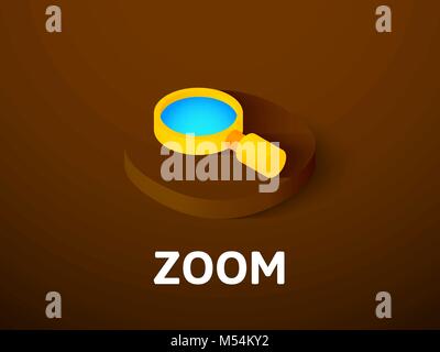 Zoom isometric icon, isolated on color background Stock Vector