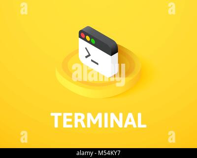 Terminal isometric icon, isolated on color background Stock Vector