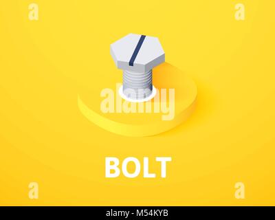Bolt isometric icon, isolated on color background Stock Vector