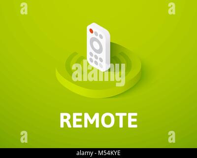 Remote isometric icon, isolated on color background Stock Vector