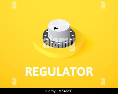 Regulator isometric icon, isolated on color background Stock Vector
