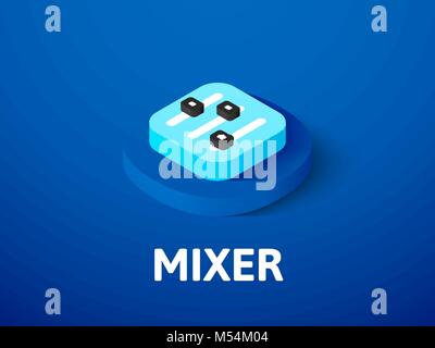 Mixer isometric icon, isolated on color background Stock Vector