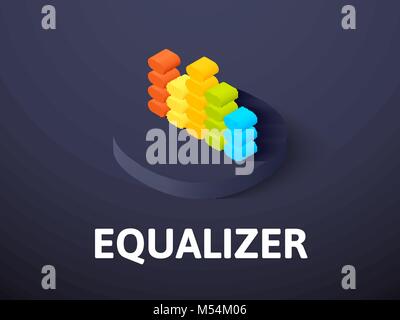 Equalizer isometric icon, isolated on color background Stock Vector