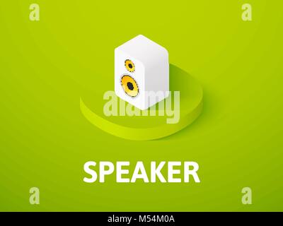 Speaker isometric icon, isolated on color background Stock Vector