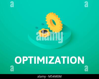 Optimization isometric icon, isolated on color background Stock Vector