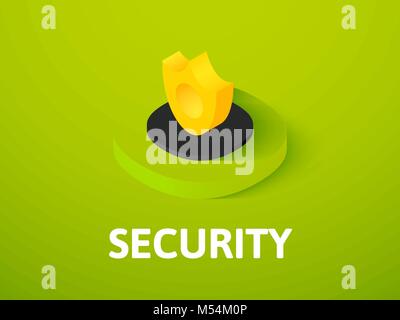 Security isometric icon, isolated on color background Stock Vector