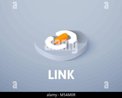 Link isometric icon, isolated on color background Stock Vector