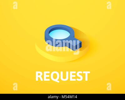 Request isometric icon, isolated on color background Stock Vector