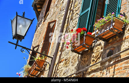 Street of Cetona in Tuscany Stock Photo
