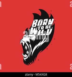 Minimal logo of gorilla face vector illustration. Stock Vector