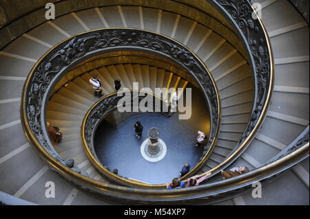 Bramante double Helix Staircase at the Vatican Musiums Stock Photo
