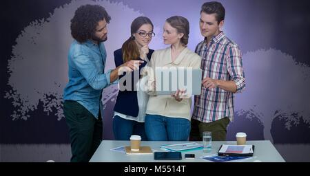 Group of people working on laptop Stock Photo