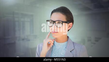 Businesswoman thinking Stock Photo
