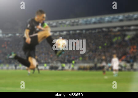 Abstract blurred Football, Soccer concept. Defocussed blur sport background Stock Photo