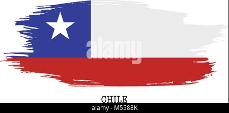 Chile flag vector grunge paint stroke   Stock Vector