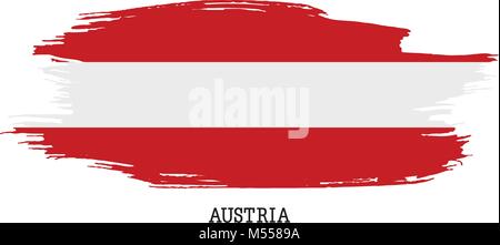 Austria flag vector grunge paint stroke   Stock Vector
