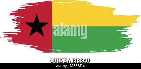 Guinea Bissau flag vector grunge paint stroke   Stock Vector