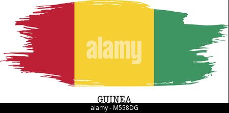 Guinea flag vector grunge paint stroke   Stock Vector