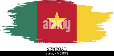 Senegal flag vector grunge paint stroke   Stock Vector