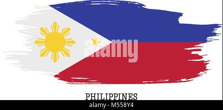 Philippines flag vector grunge paint stroke   Stock Vector
