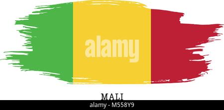 Mali flag vector grunge paint stroke   Stock Vector