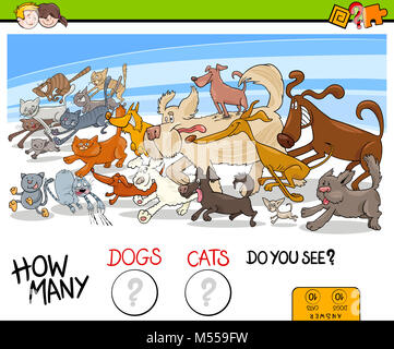 how many dogs and cats activity game Stock Photo