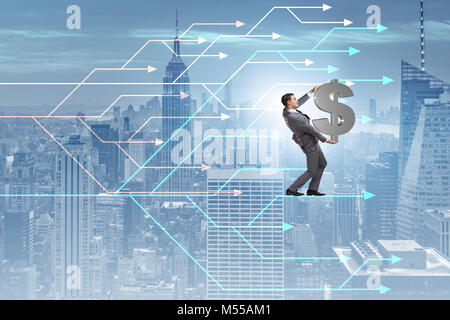 Businessman thinking of different career paths Stock Photo