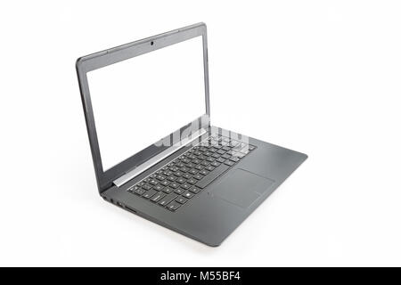 laptop isolated with blank screen Stock Photo
