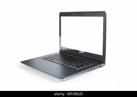 laptop isolated with blank screen Stock Photo