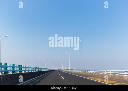 bridge spanning the sea in zhoushan Stock Photo