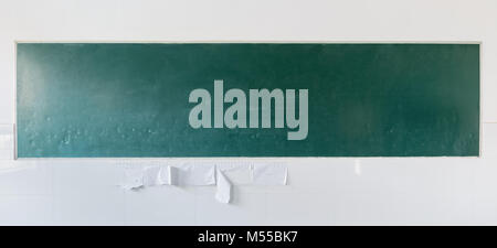 old blackboard behind the classroom Stock Photo