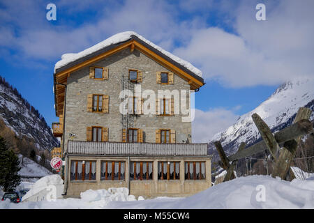 Moutain hotel, Arolla, Val d'Herens, Valais, Swiss Stock Photo