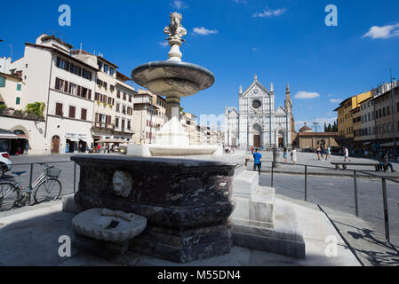 FLORENCE (FIRENZE) JULY 28, 2017 - Santa Croce church in Florence in (Firenze), Tuscany, Italy Stock Photo