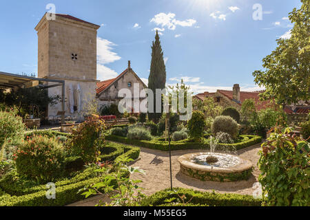 Medieval Monastery Mediterranean Garden of St Lawrence, Sibenik, Croatia Stock Photo