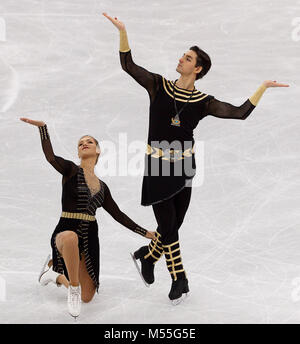 Gangneung, South Korea. 20th Feb, 2018. Figure skaters Alisa Agafonova and Alper Ucar of Turkey compete in the Figure Skating Ice Dance Free Dance at the PyeongChang 2018 Winter Olympic Games at Gangneung Ice Arena on Tuesday February 20, 2018. Credit: Paul Kitagaki Jr./ZUMA Wire/Alamy Live News Stock Photo