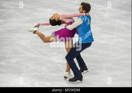 February 20, 2018: Min Yura and Gamelin Alexander of Â South Korea competing in free dance at Gangneung Ice Arena , Gangneung, South Korea. Ulrik Pedersen/CSM Stock Photo