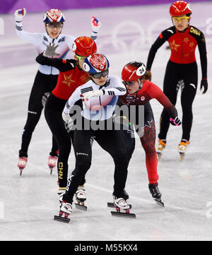 Gangneung, South Korea. 20th Feb, 2018. during the Ladies' Short Track Speed Skating 3000M relay at the PyeongChang 2018 Winter Olympic Games at Gangneung Ice Arena on Tuesday February 20, 2018. Credit: Paul Kitagaki Jr./ZUMA Wire/Alamy Live News Stock Photo