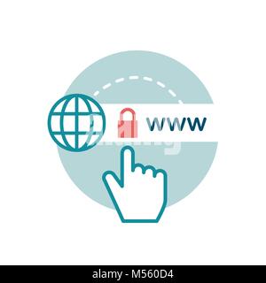Website encryption and certificate, cyber security icon Stock Vector