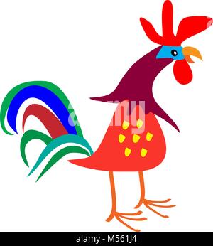 red rooster Stock Vector