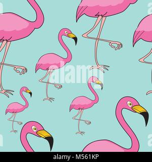 Flamingo vector seamless pattern Stock Vector