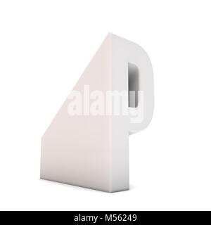 Letter P sloping perspective font. 3D Rendering Stock Photo