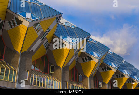 Yellow cubic houses - Rotterdam Netherlands Stock Photo