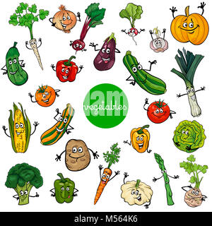 cartoon vegetables characters collection Stock Photo