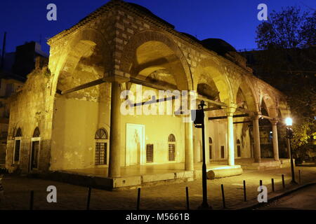 View of Alaca Imaret Mosque or Ishak Pasha Mosque,  a 15th-century Ottoman Mosque in Thessaloniki, Greece. Stock Photo