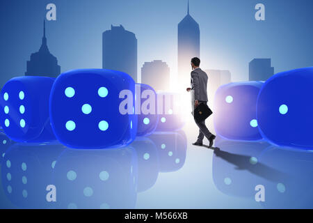 Businessman walking away from random chances of success Stock Photo