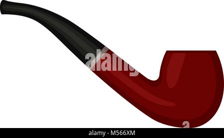 Cartoon icon poster man father dad day smoking tobacco pipe, brier, briar. Stock Vector